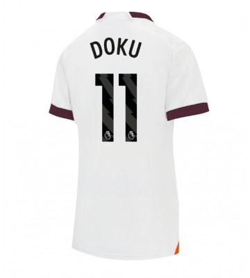 Manchester City Jeremy Doku #11 Segunda Equipación Mujer 2023-24 Manga Corta